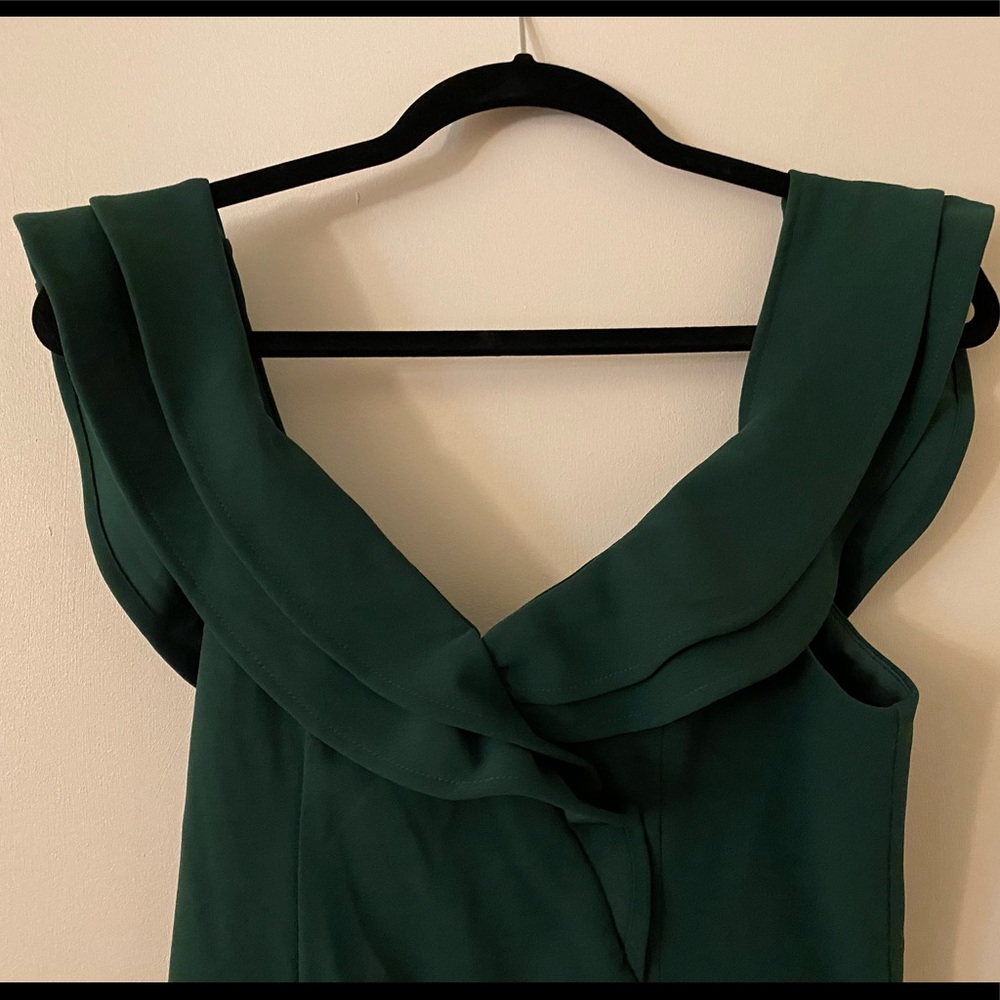 Princess Polly Emerald Green Off Shoulder Mini Dress (Size Large 12)